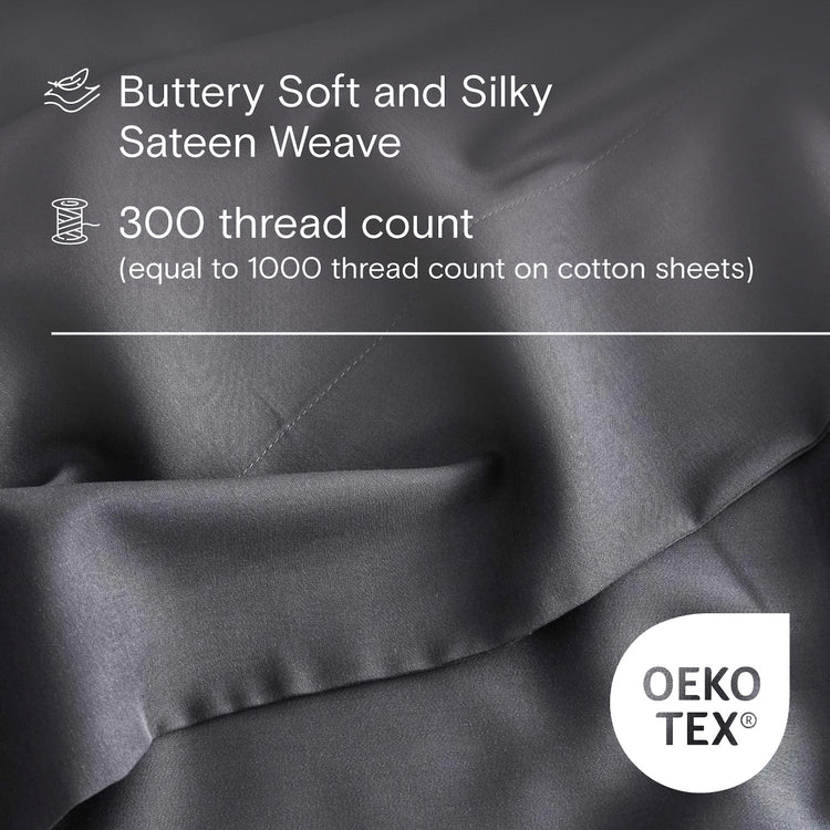 DOZ Organic Bamboo No Flat Sheet Set - Storm