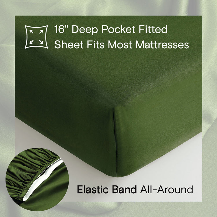 DOZ Organic Bamboo No Flat Sheet Set - Forest