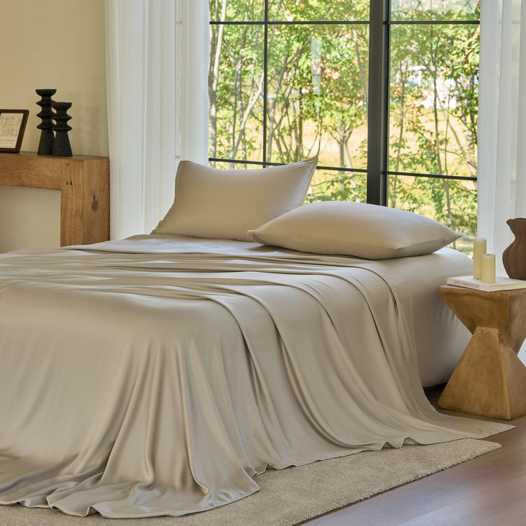 DOZ Organic Bamboo No Flat Sheet Set - Fog