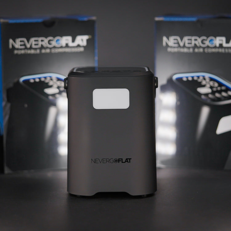 NeverGoFlat - Portable Air Compressor, Power Bank & Flashlight
