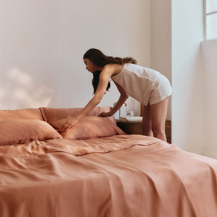 DOZ Organic Bamboo No Flat Sheet Set - Clay