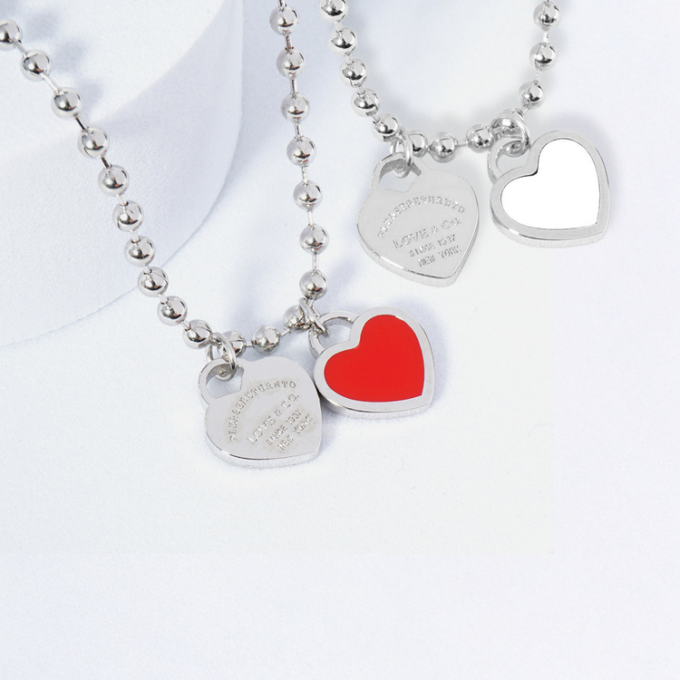 DOUBLE HEARTS ON BALL CHAIN - Buy 1 Get 1