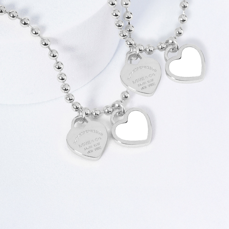DOUBLE HEARTS ON BALL CHAIN - Buy 1 Get 1