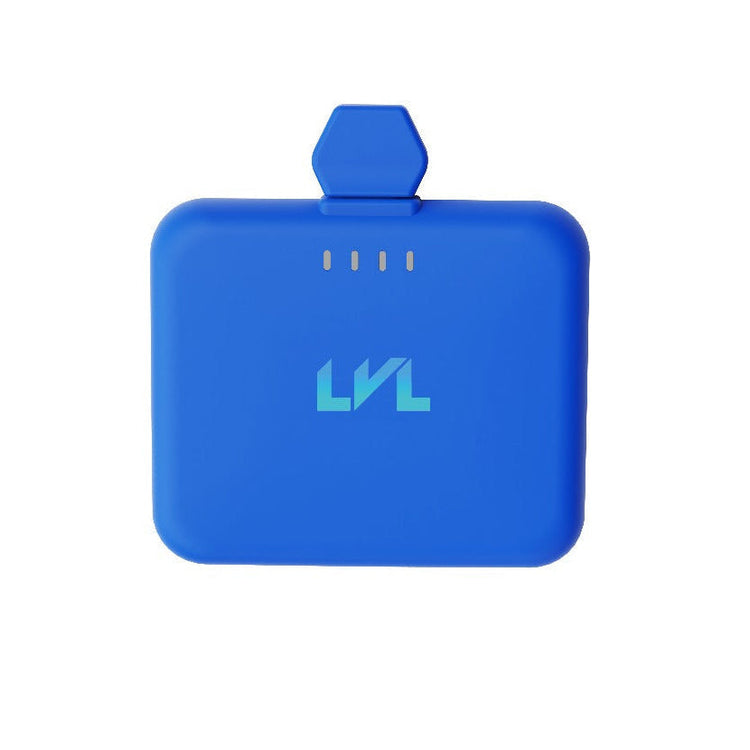 Blue rectangular device with 'LVL' branding on a white background