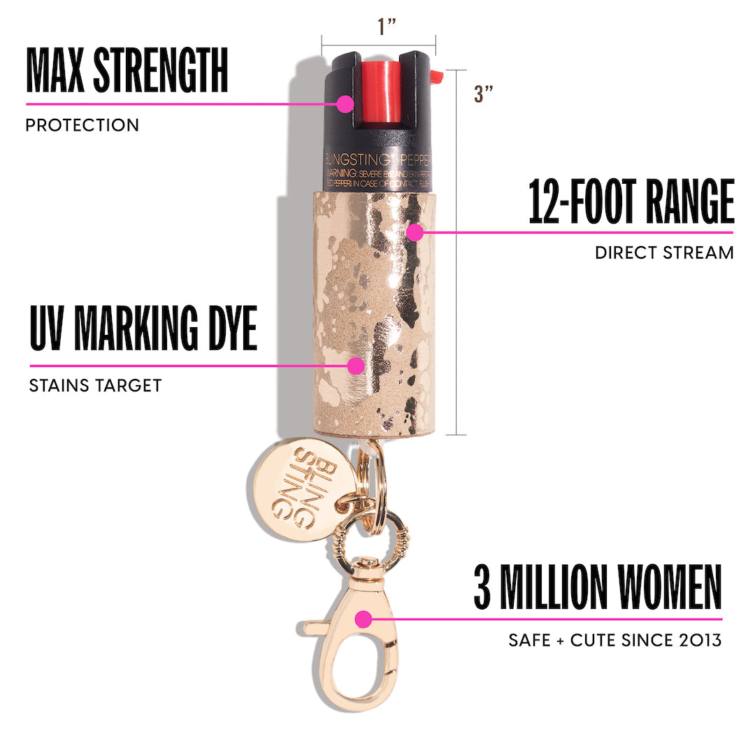 blingsting.com Safety Keychain Confetti Pepper Sprays | 2 Pack