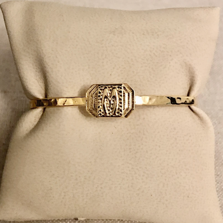 Art Deco Initial Cuff-Gold