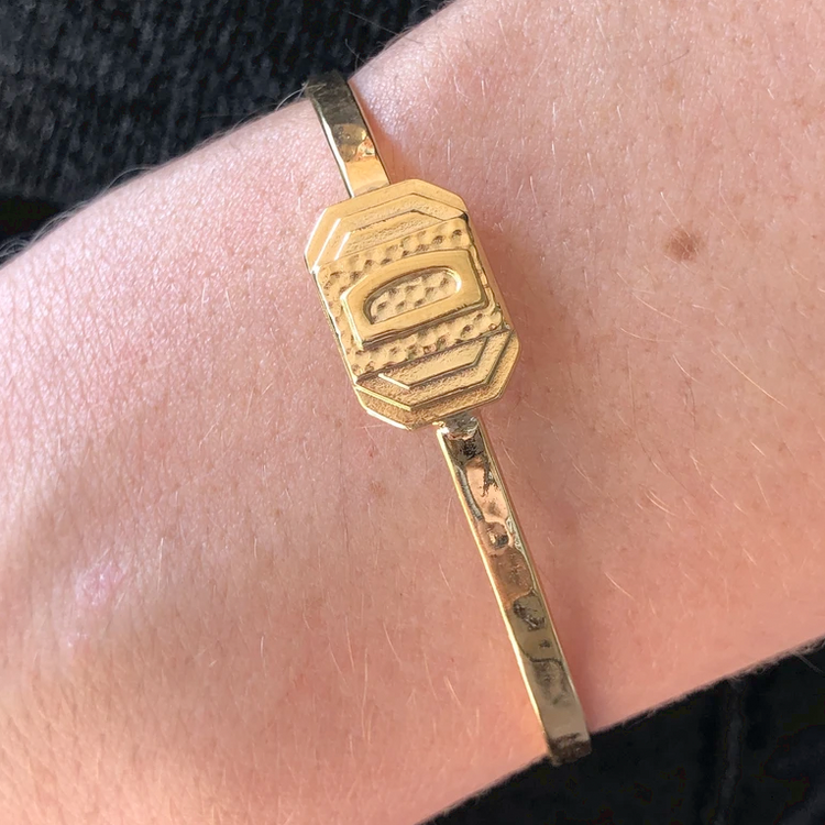 Art Deco Initial Cuff-Gold
