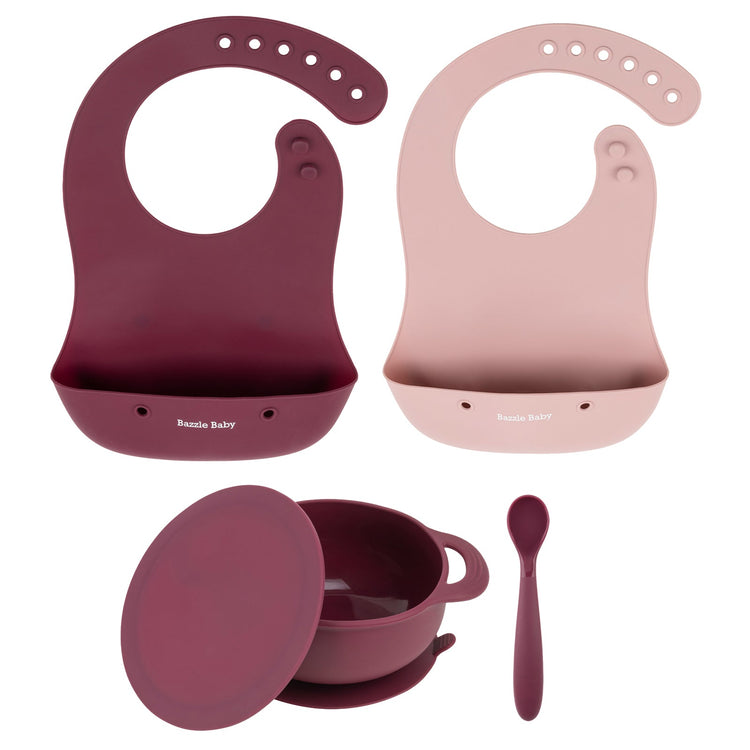 Foodie Bib and Bowl Set: Cranberry