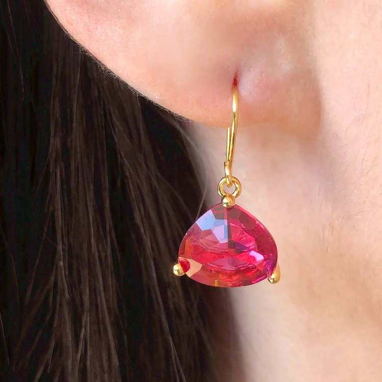 Crystal Drop Earring - Lavender