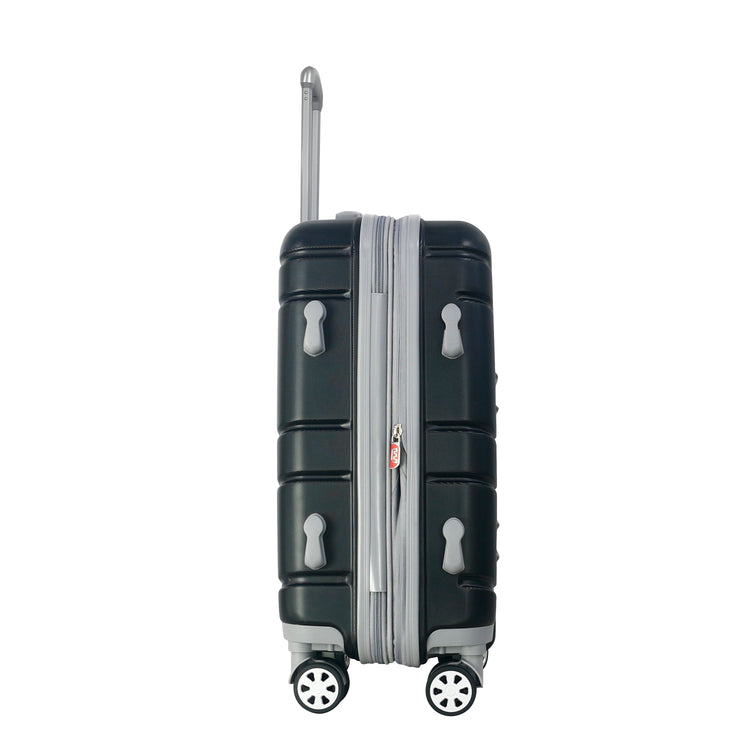 Denmark Plus 3-Piece Expandable Hardcase Luggage Set - Black