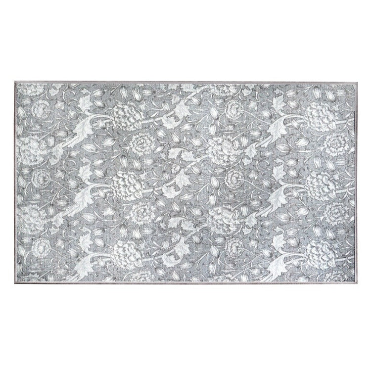 Kalini Floral Grey Washable Rug