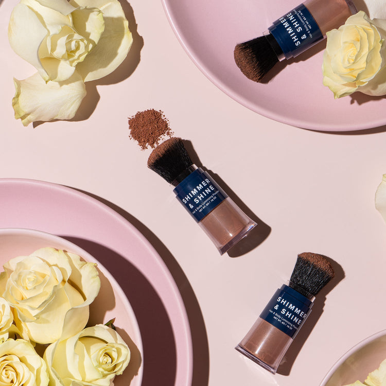 Shimmer & Shine Hair & Body Luminizing Powder- Rose Gold