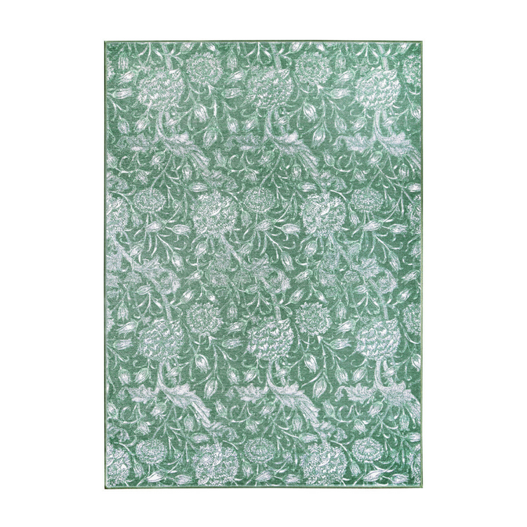 Kalini Floral Green Washable Rug