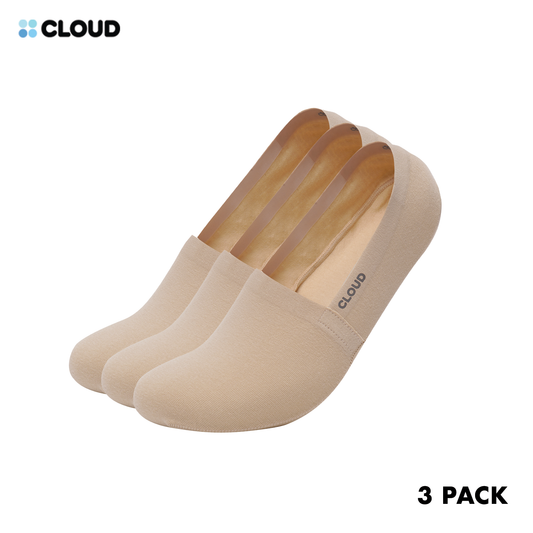 CLOUD MVS NO SHOW SOCKS - Beige 3Pack
