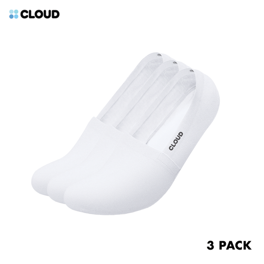 CLOUD MVS NO SHOW SOCKS - White 3Pack