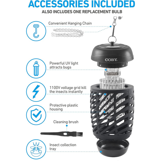 Indoor / Outdoor Hanging Bug Zapper – (10W)