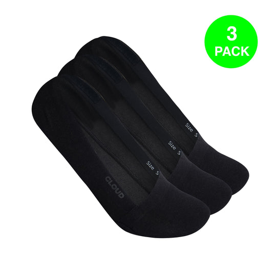 CLOUD LOW CUT NO SHOW SOCKS - Black 3Pack