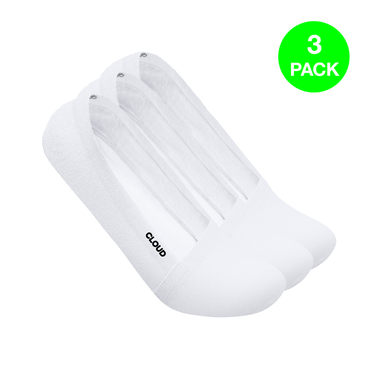 CLOUD LOW CUT NO SHOW SOCKS - White 3Pack