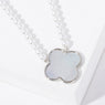 Clover and Pearl Necklace - White Gold