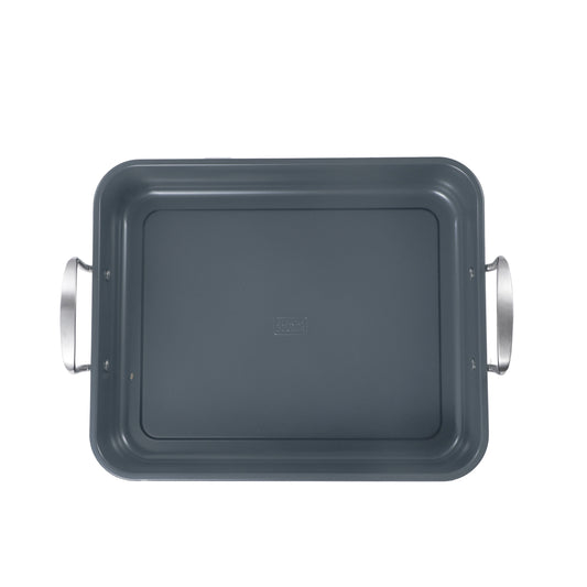 Large Turkey Roasting Pan with Rack, Carbon Steel, Ceramic Non-Stick Coating