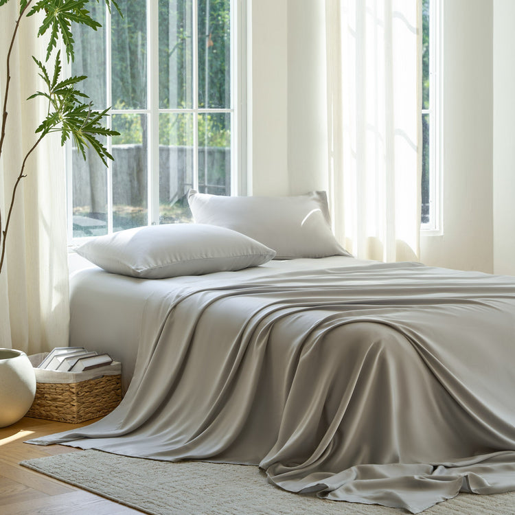 DOZ Organic Bamboo No Flat Sheet Set - Dove