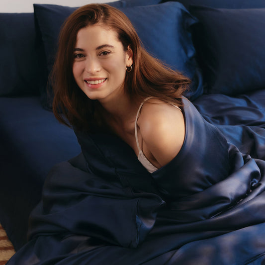 DOZ Organic Bamboo No Flat Sheet Set - Sapphire