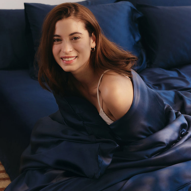 DOZ Organic Bamboo No Flat Sheet Set - Sapphire