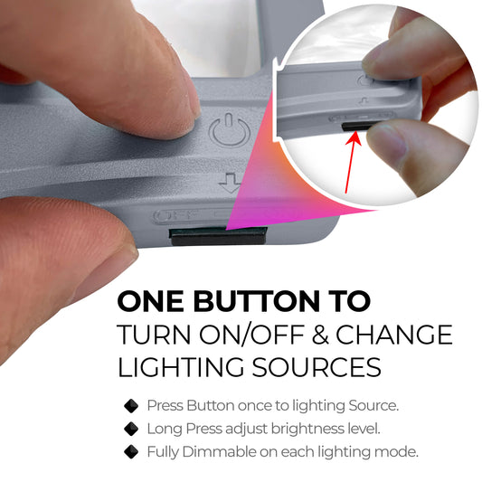 Magnifying device on a newspaper with USB cable, showing text enlargement.