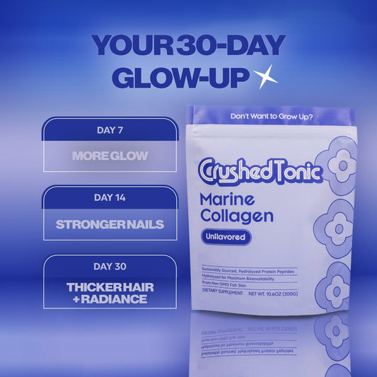 Package of Crushed Tonic Marine Collagen on a white background
