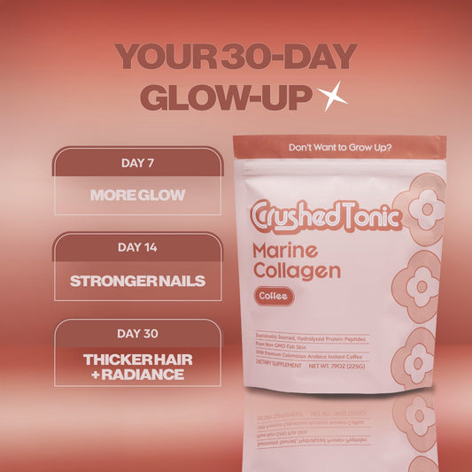 Package of Crushed Tonic Marine Collagen Coffee on a white background
