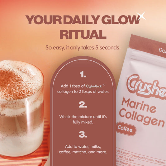 Package of Crushed Tonic Marine Collagen Coffee on a white background