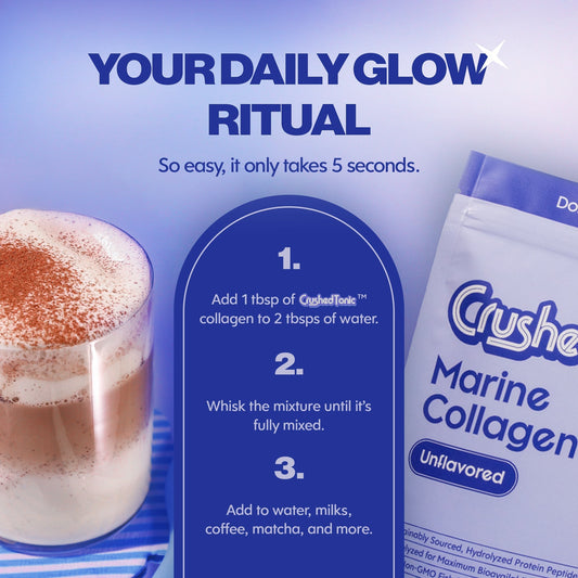 Package of Crushed Tonic Marine Collagen on a white background