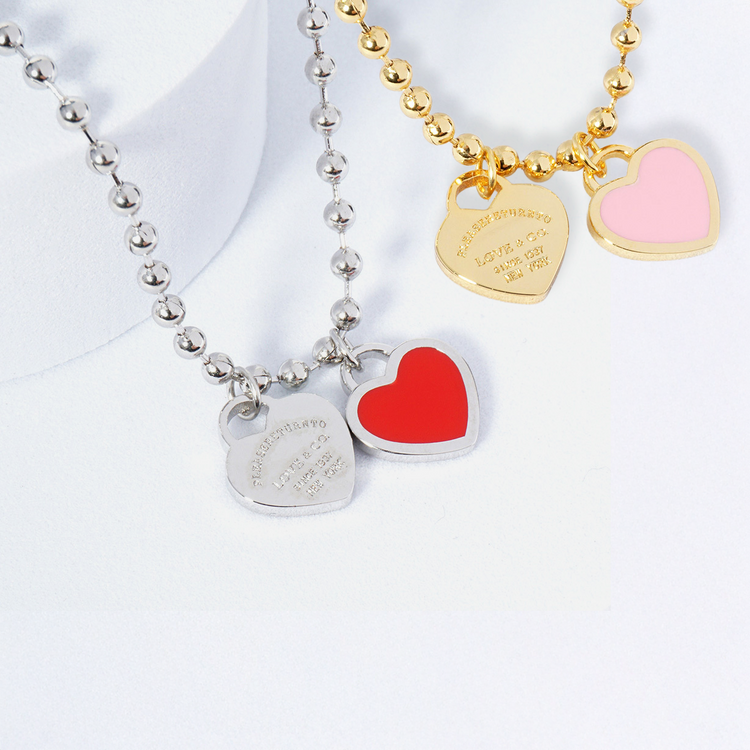 DOUBLE HEARTS ON BALL CHAIN - Buy 1 Get 1