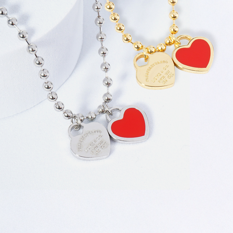 DOUBLE HEARTS ON BALL CHAIN - Buy 1 Get 1