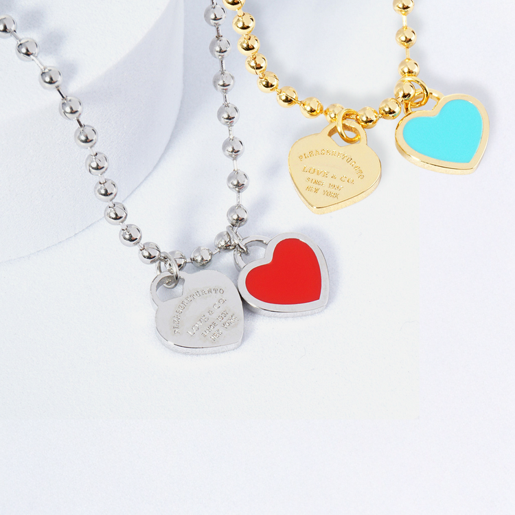 DOUBLE HEARTS ON BALL CHAIN - Buy 1 Get 1