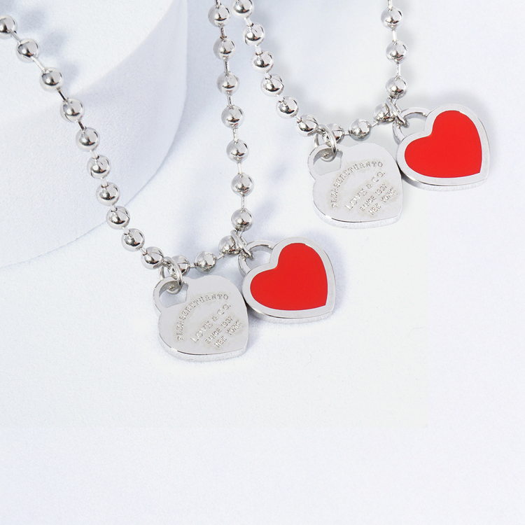 DOUBLE HEARTS ON BALL CHAIN - Buy 1 Get 1