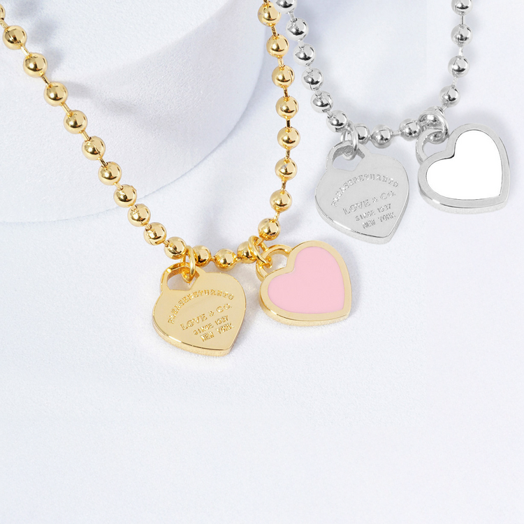 DOUBLE HEARTS ON BALL CHAIN - Buy 1 Get 1