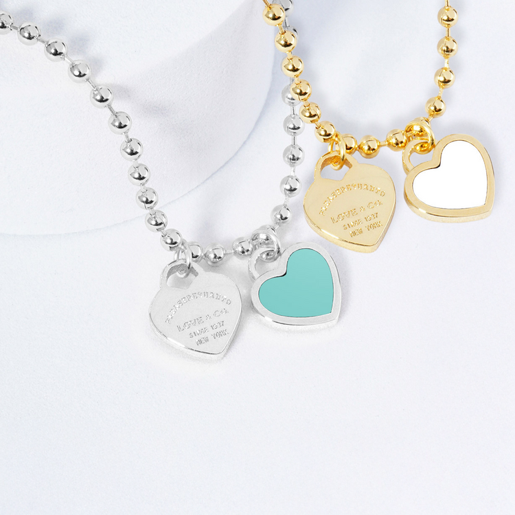 DOUBLE HEARTS ON BALL CHAIN - Buy 1 Get 1