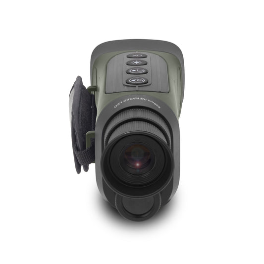 Black Minolta digital camera on a white background