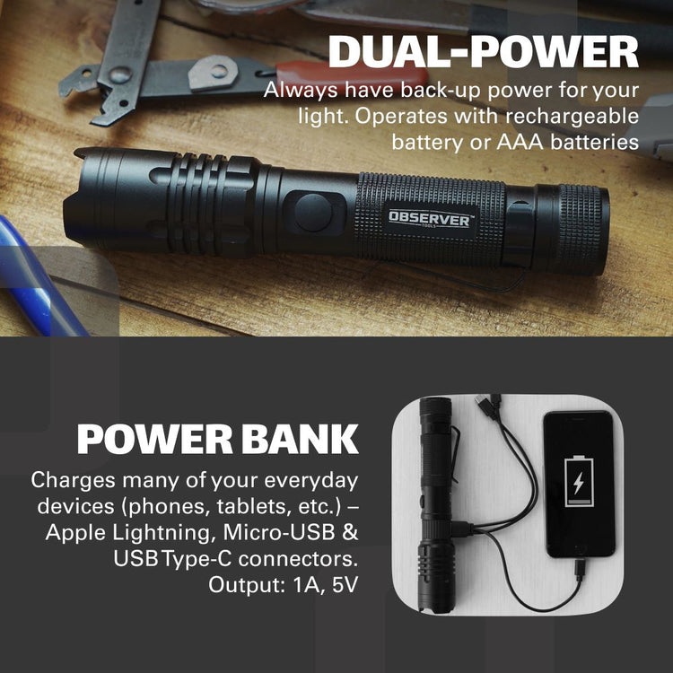 Bundle -- 1200 Lumen Tactical LED Rechargeable Flashlight
