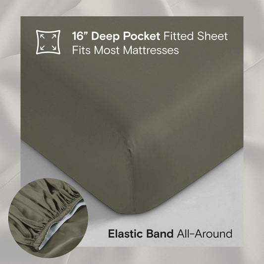 DOZ Organic Bamboo Sheet Set - Olive