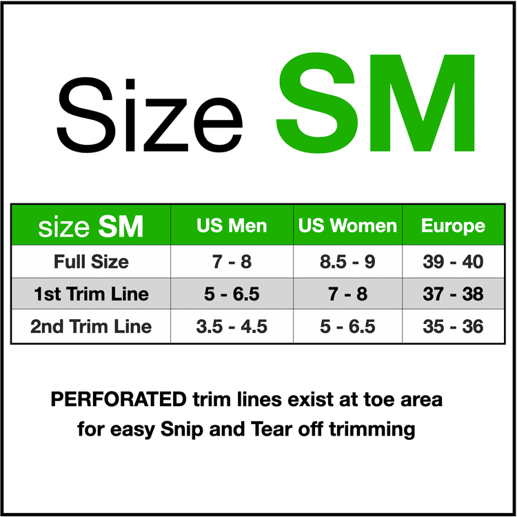 Size chart for shoes with conversion between US Men, US Women, and Europe sizes.