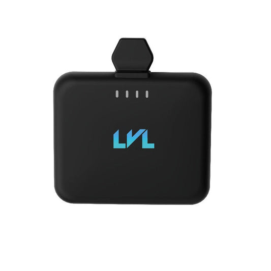 Black device with 'LVL' logo on a white background