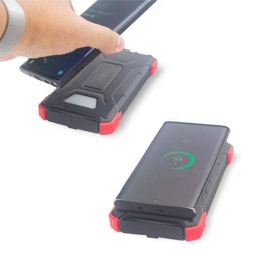 Portable Power Bank + Wireless Phone Charging + Backup Solar Panel