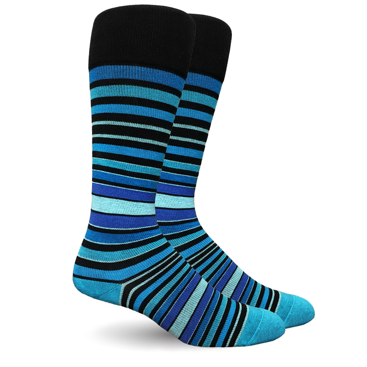 Stripe Cotton Blue Energy Compression Socks