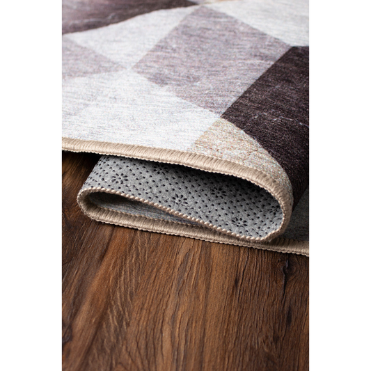 Lattice Geometric Neutral Washable Rug