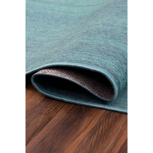 Solid Blue Washable Rug