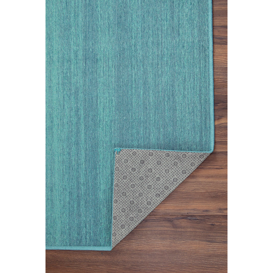 Solid Blue Washable Rug