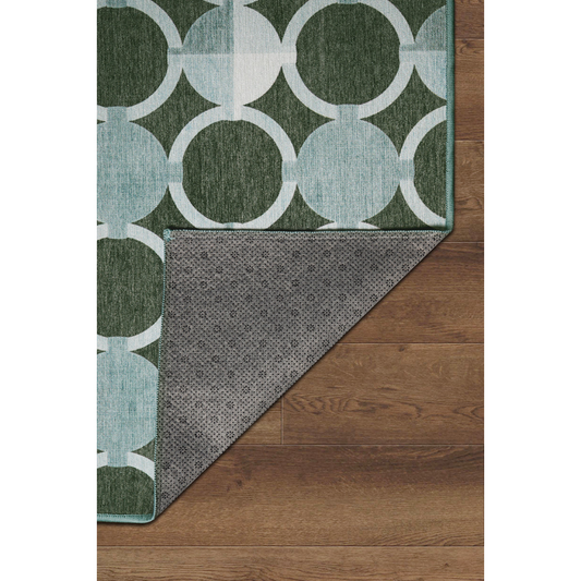 Dula Dark Sage Green Washable Rug