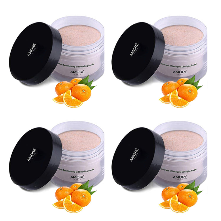 4-Pack: Orange Advanced Coconut Activated Teeth Whitening Powder (4 Month Supply)